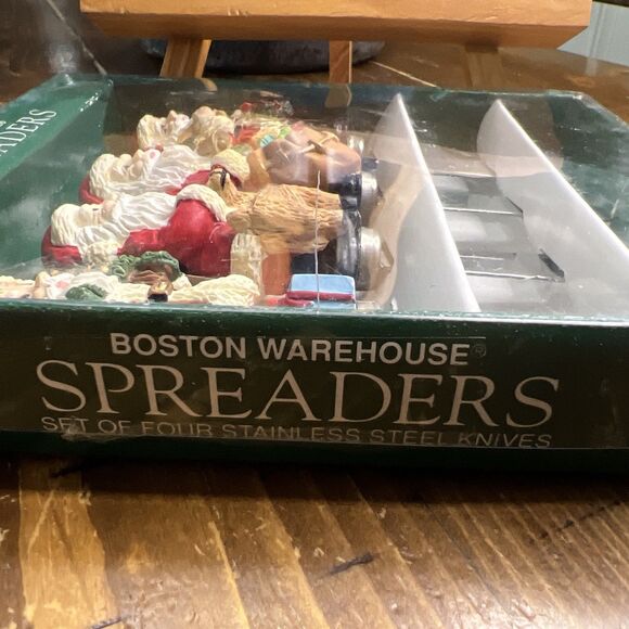 Boston Warehouse Santa Spreaders Set Of 4 Pre-owned 1995, Vintage, Christmas - Picture 3 of 3